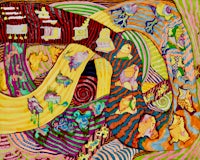 a colorful painting with a lot of different colors